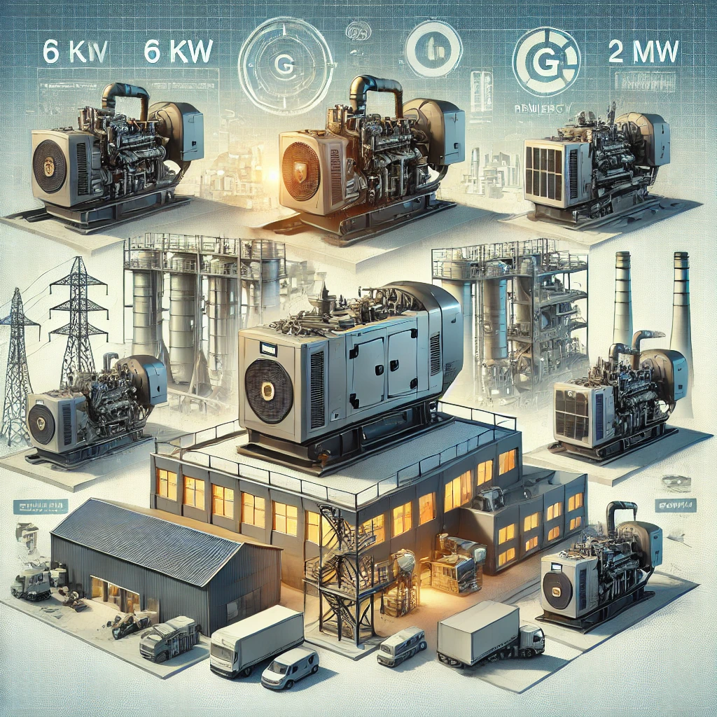 DALL·E 2024 11 26 23.11.51 An industrial themed illustration showcasing modern diesel generator sets in action with a focus on reliability and performance. The image features a